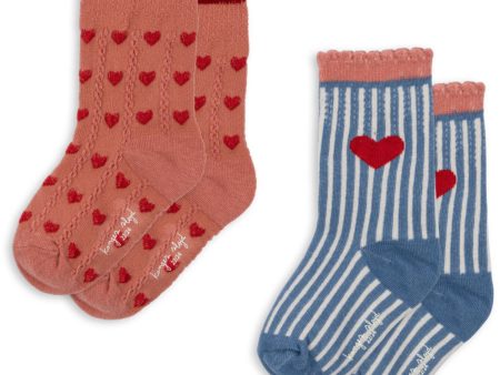 Konges Sløjd Heart Mix 2 Pack Jaquard Socks Online Hot Sale