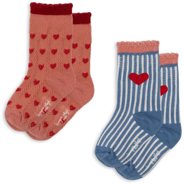 Konges Sløjd Heart Mix 2 Pack Jaquard Socks Online Hot Sale