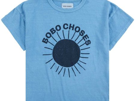 Bobo Choses Light Blue Sun Turquoise T-Shirt Discount