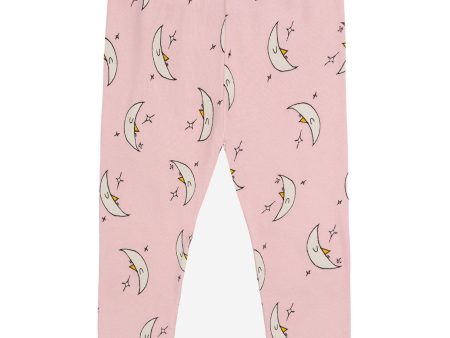 Bobo Choses Light Pink Beneath The Moon Leggings Hot on Sale