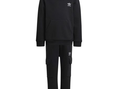 adidas Originals Black Hoodie Fz Cargo Sweat Set Discount