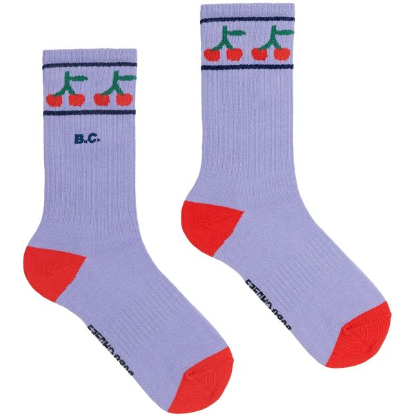 Bobo Choses Lavender Bobo Cherry Long Socks For Cheap