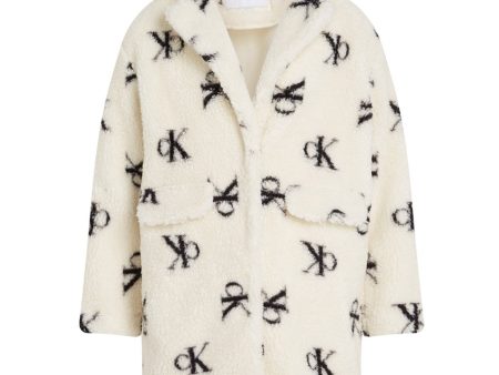 Calvin Klein Monogram Aop Ivory Teddy Aop Coat Discount