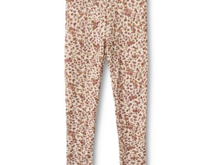 Wheat Rose Flowers Wool Leggings Agi on Sale