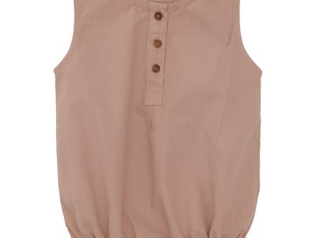 COPENHAGEN COLORS Beige Classic Crisp Poplin Romper Fashion