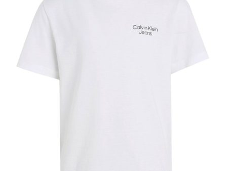 Calvin Klein Bright White Ckj Stack Logo T-Shirt Discount