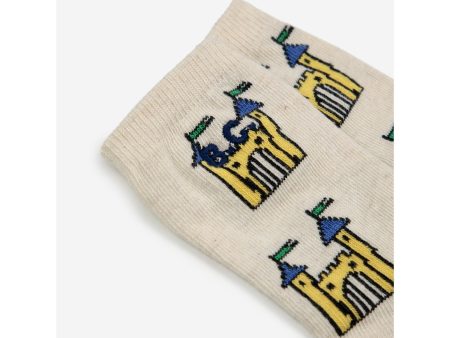 Bobo Choses Offwhite Faraway Castle All Over Long Socks on Sale